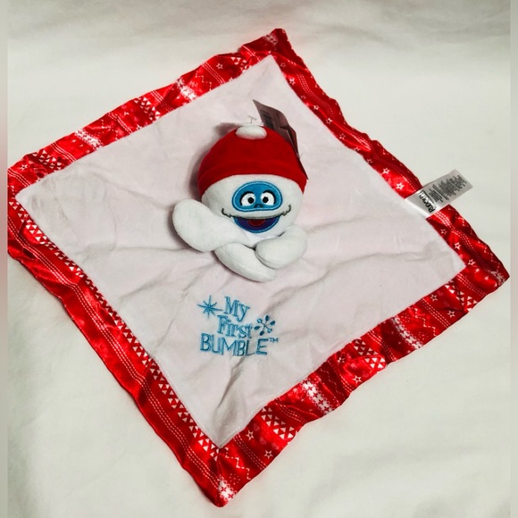 Rudolf The red Nosed Reindeer plush toy rattle My First Bumble security blanket. - Picture 2 of 4